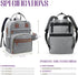 Diaper Bag Backpack, Grey Travel Essentials Tote Bag, Multi-Function Waterproof Backpack with Stroller Straps &