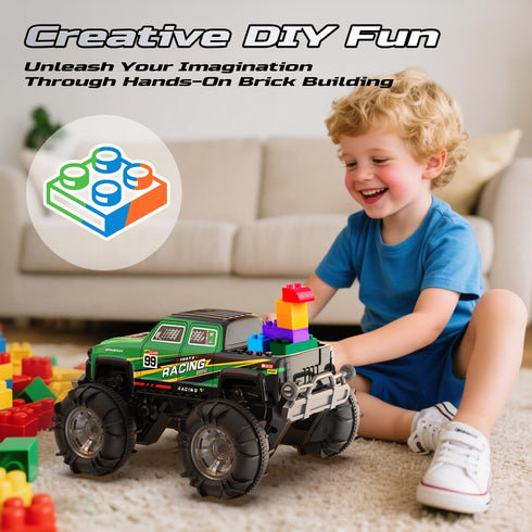 BG028 IPX7 2.4GHz 4WD 360Rotation,Flowing Light,40mins DEERC Amphibious RC Monster Truck/Boat, Waterproof Remote