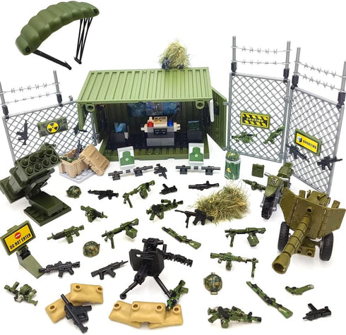 WW2 Army Military Guns, Weapons and Armor Toy, Thunder Containers Building Block Battle Sets for Kids