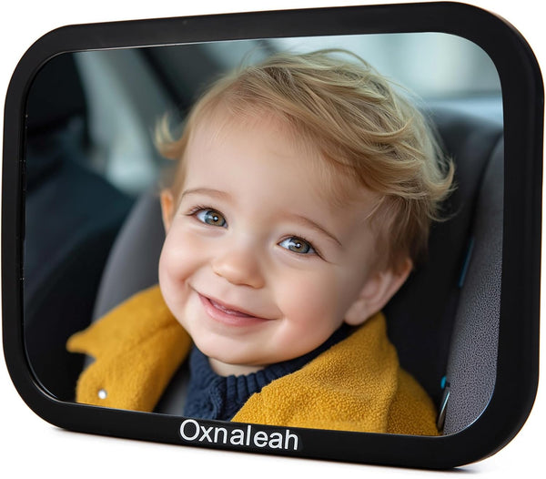 Oxnaleah Car Mirror for Baby,Shake proof,Shatterproof Baby Car Mirror for Safe Travel, 360