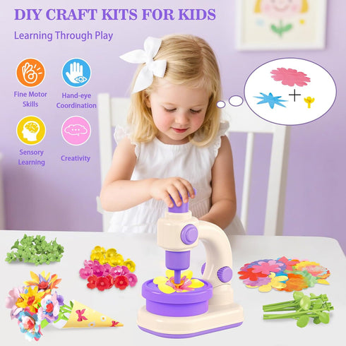 SANANT 4-8, Fabric Flower Bouquets Toys, DIY Arts and Crafts Toys for Kids Making Kit Build Own Bouquet, DIY