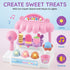 Ice Cream Store Mini Cash Register with Pretend Play Desserts, Working Scanner, Calculator, Microphone, Money
