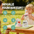 10oz/300ml 1-3,Kids Comobebe Whale Fountain Cup for Kids Toddlers: Spill Proof Toddler Sippy,Straw Cup with Handle