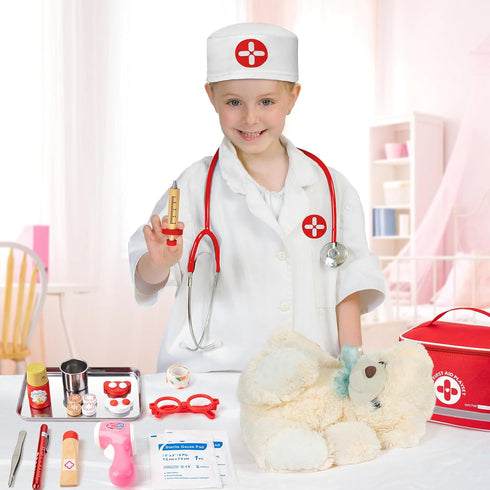 34 Playset 3-5 3+ Doctor Kit for Kids, Pcs Kids Doctor Kit for Toddlers with Medical Storage Bag & Real Stethoscope