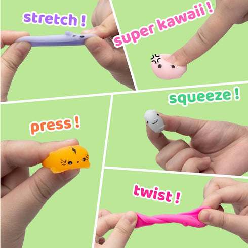 110 Dioju Pcs Mochi Squishy Toy, Mini Kawaii Squishies Bulk Sensory Fidget Toys Goody Bag Party Favors for Kids