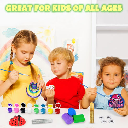 Nicmore 4-6 4-8 8-12 3 4 5 6 7 8 9 10 11 12 Kids Sea Shell Art & Crafts: Glow in The Darkness Painting Kits Crafts
