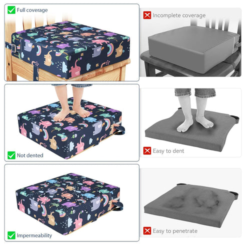 Toddler Booster Seat for Dining Table, Washable Thick Strong Support Portable Booster Chair for Toddlers Eating, Easy