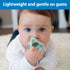 100% 0-6m, 4-Pack Dr. Brown's HappyPaci Silicone Baby Pacifier, Contoured One-Piece Design, Gray, Green, Ecru