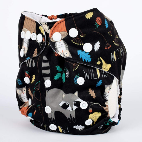 Sigzagor 8lbs 36lbs Baby Pocket Diaper Nappy Reusable Washable to (Racoon)