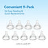 5, 9m+, 9 Count Bottle Nipples Ideal for Thicker Liquid Nipple Level Compatible with Wide-Neck Baby Bottle