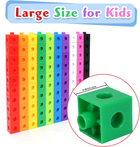QUYSK 300 Counting Pcs Linking Cubes for Kids - Blocks with Storage Boxes, Connecting Cubes Math Manipulatives