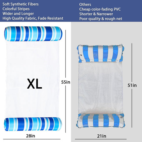 2 Pack Swimming Hammock, Hammocks Hammock, FindUWill Fabric Water Pool Floats XL, Inflatable Multi-Purpose Water