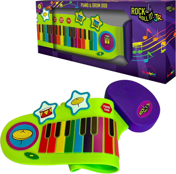 MUKIKIM Jr Piano and Drum Duo - Portable Flexible Piano & Drum