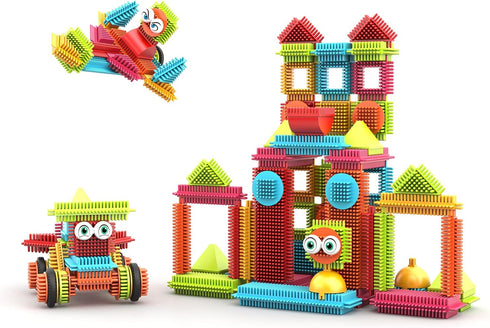 144 3D 3-8 Contixo pcs Bristle Shape STEM Building Toys, Construction Learning Stacking Educational Block, Creativity