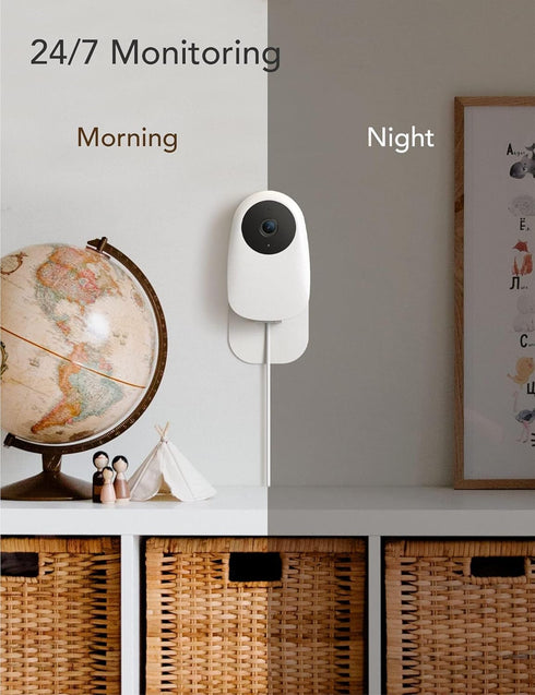 nooie Baby Monitor with Camera and Audio, WiFi Smartphone Baby Monitor, 1080P HD Night Vision, Two-Way Audio, SD or