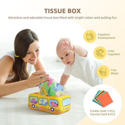 Montessori Toys for Babies 0-6 Months, 7 in 1 Newborn Baby Toys with Spinning Drum and Sensory Balls