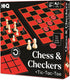 Hi-Q 3-in-1 Set Chess, Checkers & Tic-Tac-Toe Game Double-Sided Folding Board Staunton Style Pieces & Interlocking