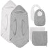 Hahafelt 6 Pcs Muslin Hooded Bath Towels Washcloths and Bibs Set, Muslin Cotton