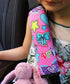 YR Seat Belt Cover for Kids, Soft Comfort Cushion for Children, Cute Cartoon Pattern Car Seat Belt Pads, Pop Pink