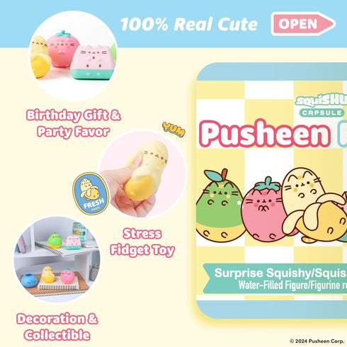 Hamee Pusheen The Cat Surprise Blind Capsule - Fruits Series Cute Water Filled Squishy Toy
