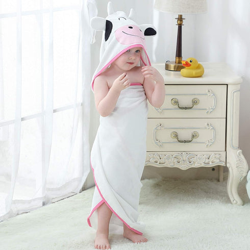 Swimming 0-6T, MICHLEY Unisex Baby Animal Hooded Bath Towel Soft Cotton Beach Bathrobe for Cow
