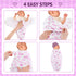 Fanfanwin 5 Pack Set 3-7 Lbs Preemie Swaddle Blanket Wrap with Hat Cotton Preemie Baby Clothes Hat Receiving Blanket