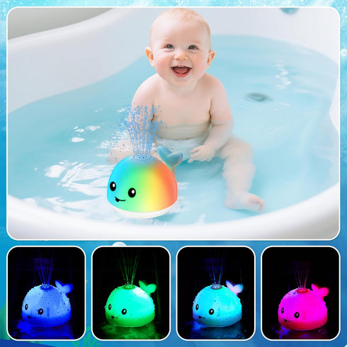 6-12-18 1-3, 1-3 Summer Baby Bath Toys, Light Up Whale Bath Toy Sprinkler for Babies Months, Bath Toys for Kids Toddler