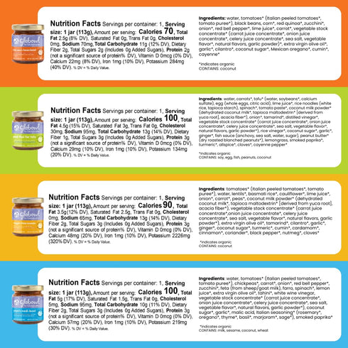 3 6+ 4 oz 4-Pack Globowl Stage Baby Food & Toddler Meals, Months Early Allergen Introduction, Baby Led Weaning