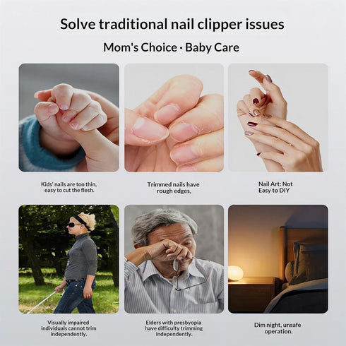 WHYLHJ Trimmer Electric Nail File & for Seniors & Babies Rechargeable Quiet LED Light Built-in Storage Multiple Speeds