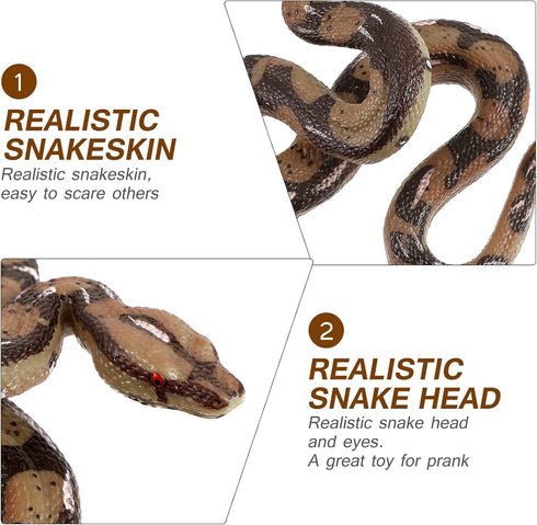 Amosfun Realistic Fake Snakes Toy, Scary Snake Figure for Halloween Decoration Props and Pranks
