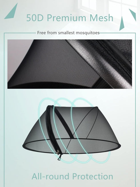 Portable Mosquito Netting for Baby Stroller, Full Cover Zipper Mesh, Easy to Install for Infant Car Seat, Bassinets,