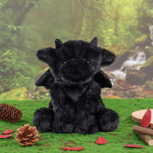 Apricot Lamb Black Dragon Plush Stuffed Animals for Kids, Soft Cute Plush Toys for Baby Girl and Boy, Fluffy Black