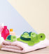 Dollibu Green Sea Turtle Family Bath Squirters, 4 Piece Bath Toy Set for Kids, Floating Rubber Squirt Toys