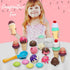 32 PCS Ice Cream Cart Toys for Toddlers - Pretend Play Food Scoop & Serve Macaroon Dessert Set