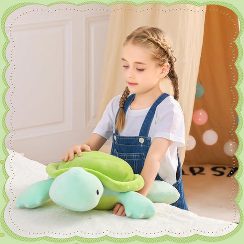 Weighted Turtle Stuffed Animals, 22" 4.2lb Sea Turtle Plush Toy for Boys and Girls