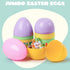 6 6 Inches JOYIN Pcs Large Pastel Easter Eggs, Jumbo Plastic Eggs Fillable for Easter Themed Hunt Colorful Basket