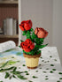 Jollcnoia Rose Flower Potted Bonsai Building Toys Blocks Particle Flower Botanical Mini
