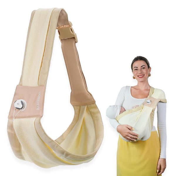 BabieBoo Baby Sling Carrier 8-30 lbs, Newborn Nursing, Toddler Carrier with Safety Buckle,