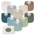 Konssy 10-Pack Muslin Baby Bibs, Soft Cotton Bandana Bibs for Drooling &