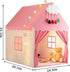 Pink Kids Play Tent with Mat, Cloud and Ball Lights, Large Playhouse for Boys and Girls, Indoor & Outdoor Toddler