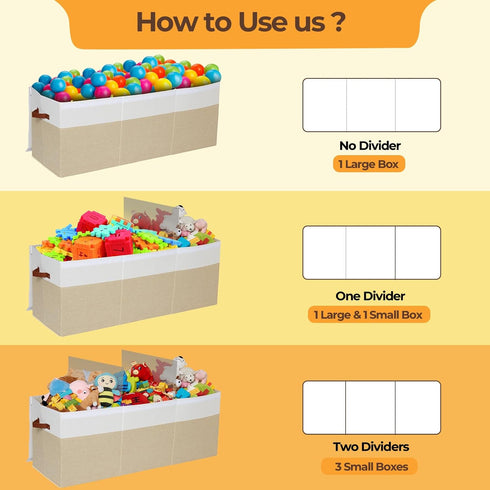 Box,150L Lid,40"x14"x16" Extra Large Toy Foldable Sturdy Toy Storage with Kids Storage Organizer, Toy Chest