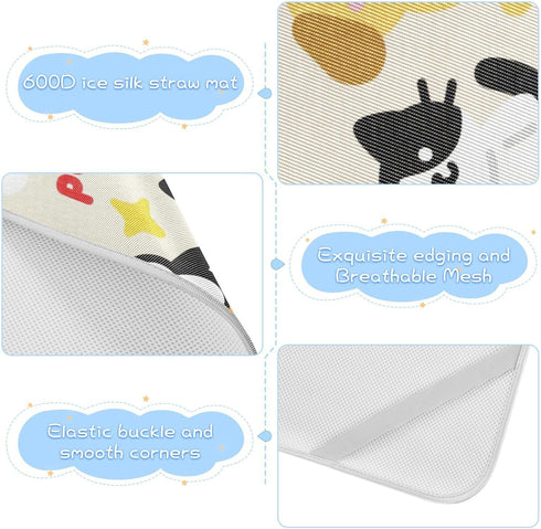EtherSpher 28" 52" Cartoon Cute Party Time Cooling Baby Washable Mattress x Absorbent Crib Padding for Kids, Adult
