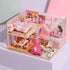 TuKIIE DIY Miniature Dollhouse Kit with Furniture, 1:24 Scale Wooden Doll House Accessories, Dust Proof & Music Movement