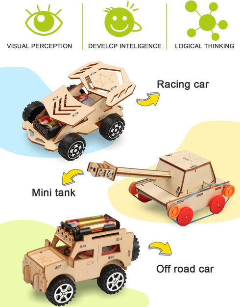 Poraxy 5 in 1 STEM Kits for Kids Age 8-10, Science Building Projects and Model Car Kits for Ages 8-13
