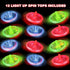 ArtCreativity Light Up Spinning Top Toys, Set of 12, Flashing Spin Toys with LED Effects for Kids