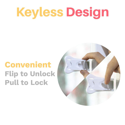 Inaya Sliding Door Lock for Child Safety, 4-Pack, Child Proof Locks for Sliding Glass Doors, Windows & Cabinets