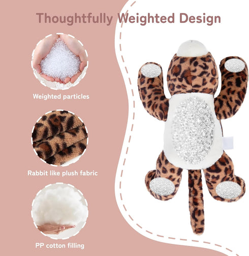 20" 3.3lb Niuniu Daddy | Leopard Weighted Stuffed Animals for Kids & Adults, Weighted Plushies Pillow for Sleeping