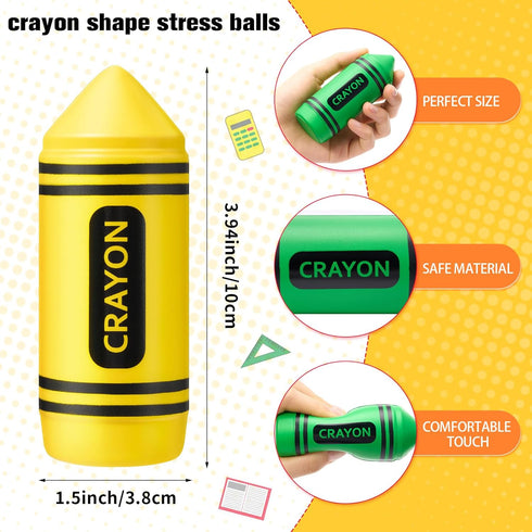 Wiwiqing 6 3.94 Inches Pcs Crayon Stress Balls Toys Teacher Gift Kids Adult Classroom School Student Reward Graduation