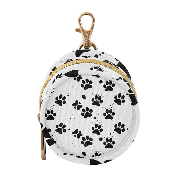 Dog Paw Round Pacifier Storage Case with Zipper, Portable Pacifier Case for