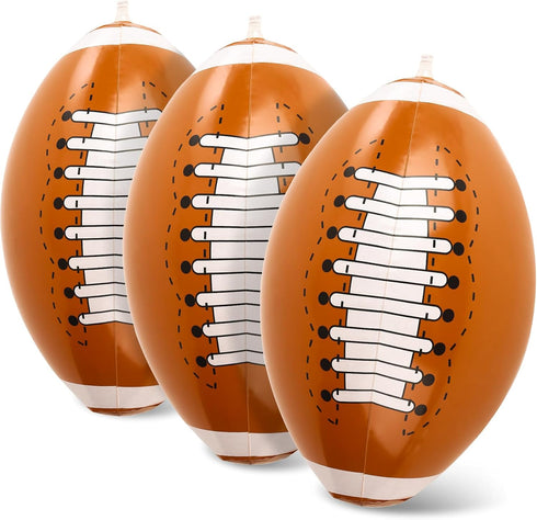 LovesTown Inflatable Footballs - 12 Inch Blow Up Footballs for Kids Beach Party Supplies (3 Pack)